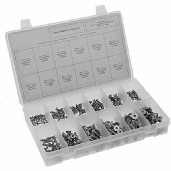 Bsc Preferred Flat Head Screw Assortment Inch Sizes 300 Pieces 18-8 Stainless Steel 91945A212